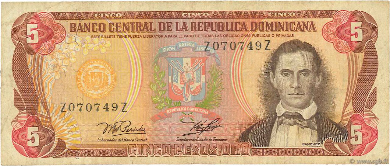 5 Pesos Oro RÉPUBLIQUE DOMINICAINE  1978 P.118a B