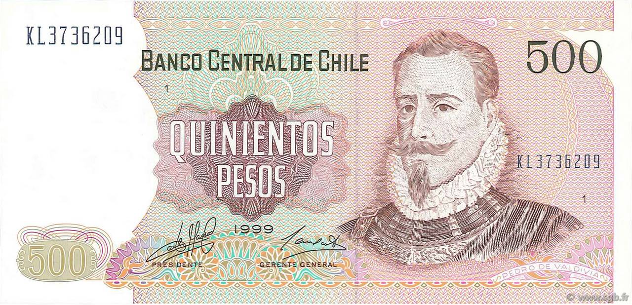 500 Pesos CHILI  1999 P.153e NEUF