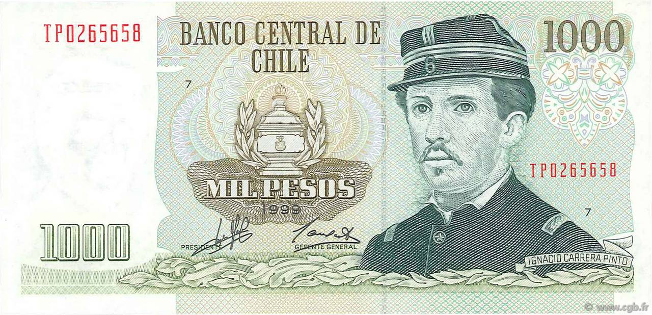 1000 Pesos CHILI  2000 P.154f NEUF