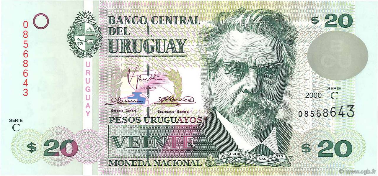 20 Pesos Uruguayos URUGUAY  2000 P.083a pr.NEUF
