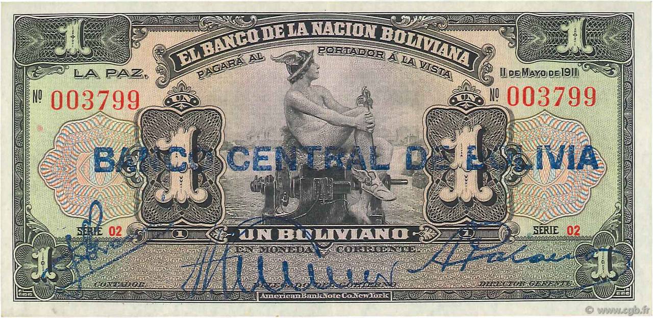 1 Boliviano BOLIVIE  1929 P.112 SPL
