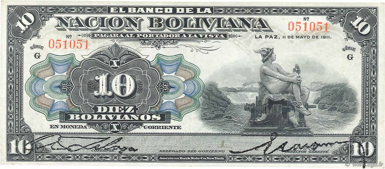 10 Bolivianos BOLIVIE  1929 P.107a SUP