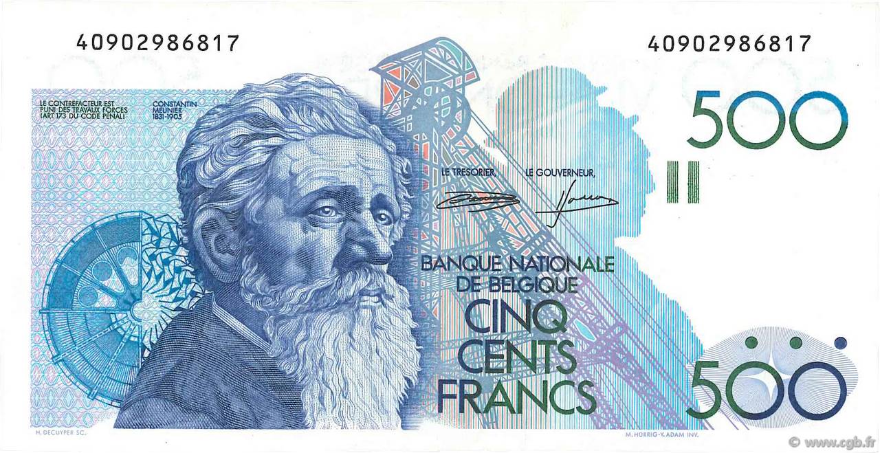 500 Francs BELGIQUE  1982 P.143a SUP+