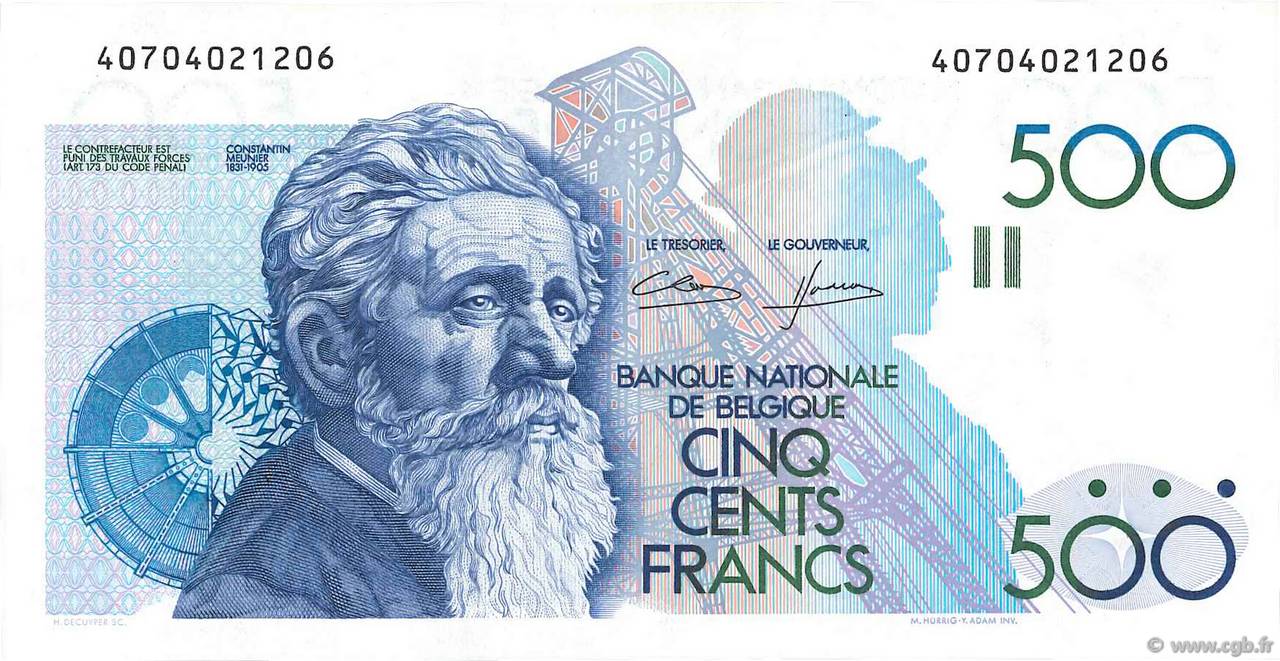 500 Francs BELGIQUE  1982 P.143a SPL