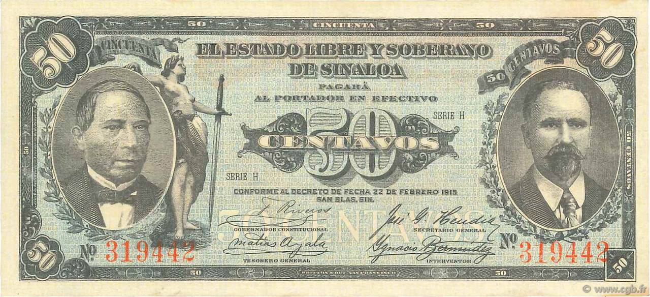 50 Centavos MEXIQUE San Blas 1915 PS.1042 SPL