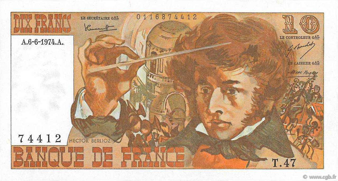 10 Francs BERLIOZ FRANCE  1974 F.63.05 NEUF