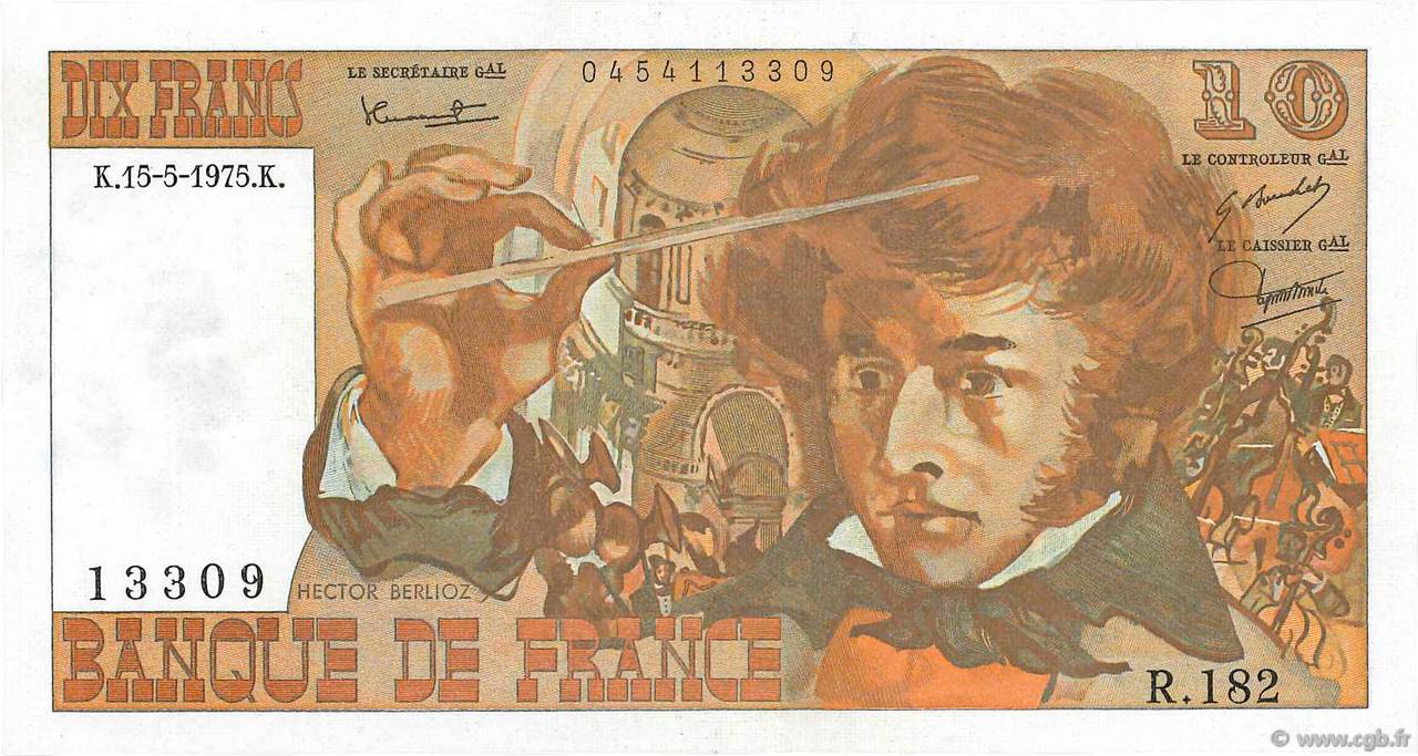 10 Francs BERLIOZ FRANCE 1975 F.63.10 NEUF