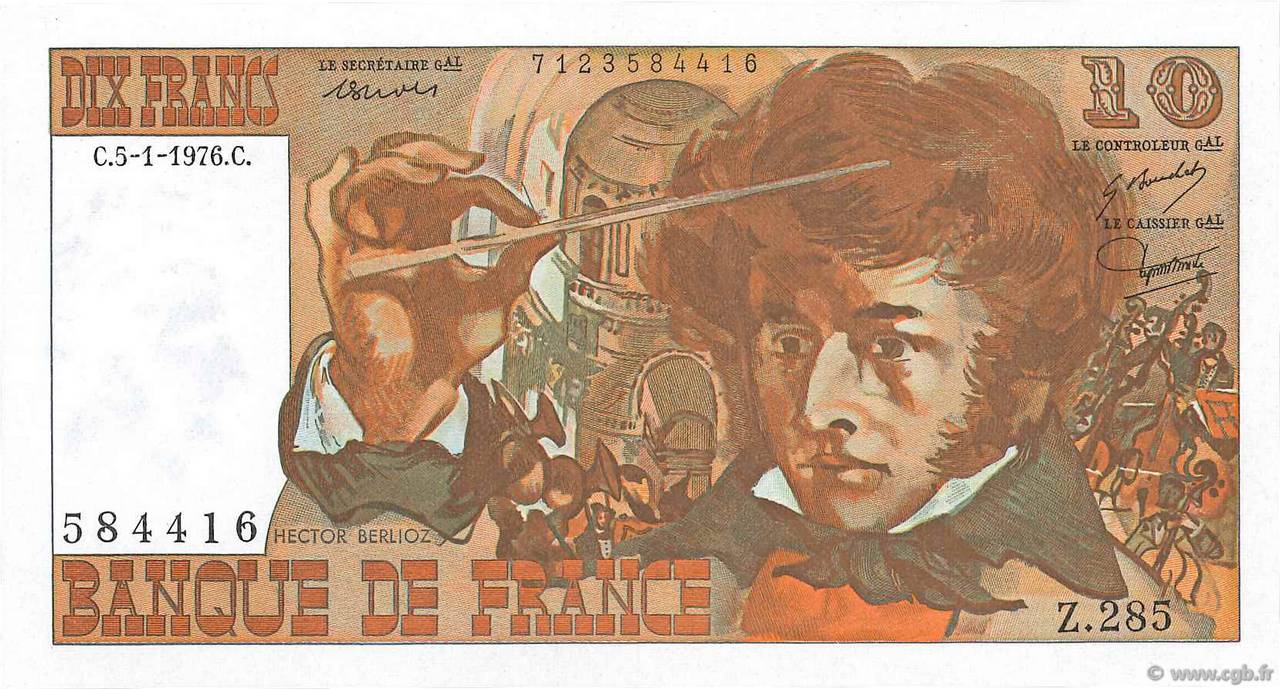 10 Francs BERLIOZ FRANCE  1976 F.63.17 pr.NEUF