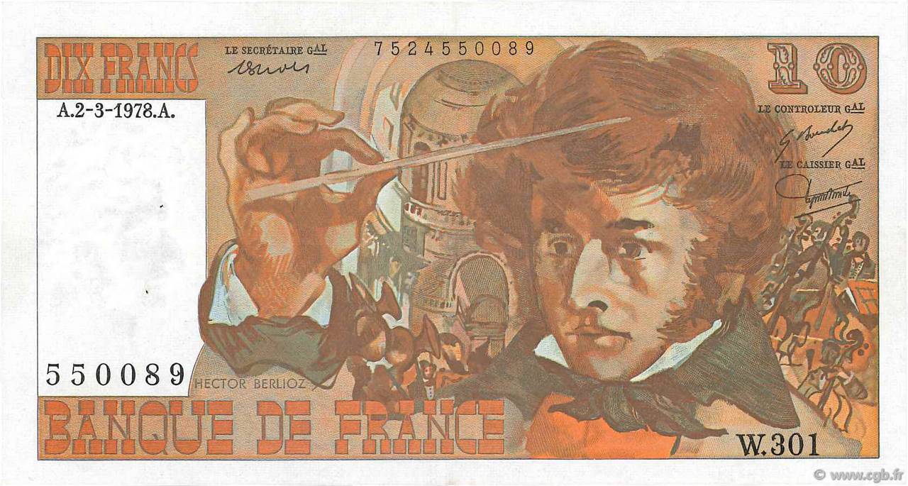 10 Francs BERLIOZ FRANCE  1978 F.63.23 SUP+