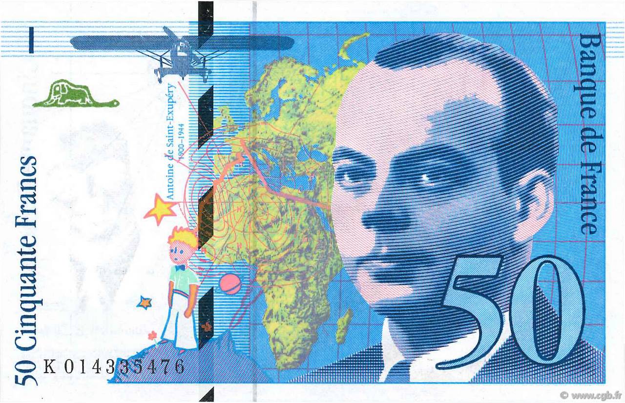 50 Francs SAINT-EXUPÉRY Modifié FRANCE  1994 F.73.01a UNC
