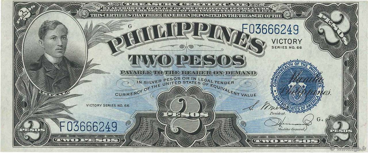 2 Pesos PHILIPPINES  1944 P.095a SUP+