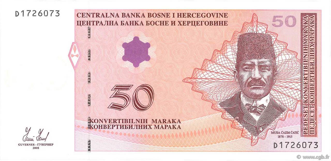 50 Convertible Maraka BOSNIA-HERZEGOVINA  2008 P.076b SC+