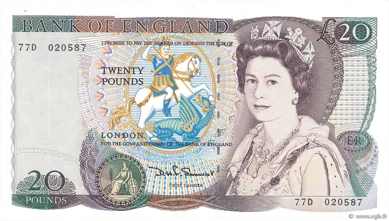 20 Pounds ANGLETERRE  1984 P.380d SUP+