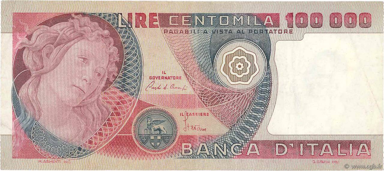 100000 Lire ITALY  1982 P.108c VF-