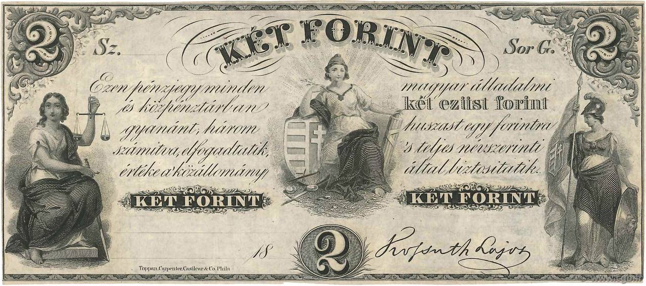 2 Forint HONGRIE  1852 PS.142r1 SPL
