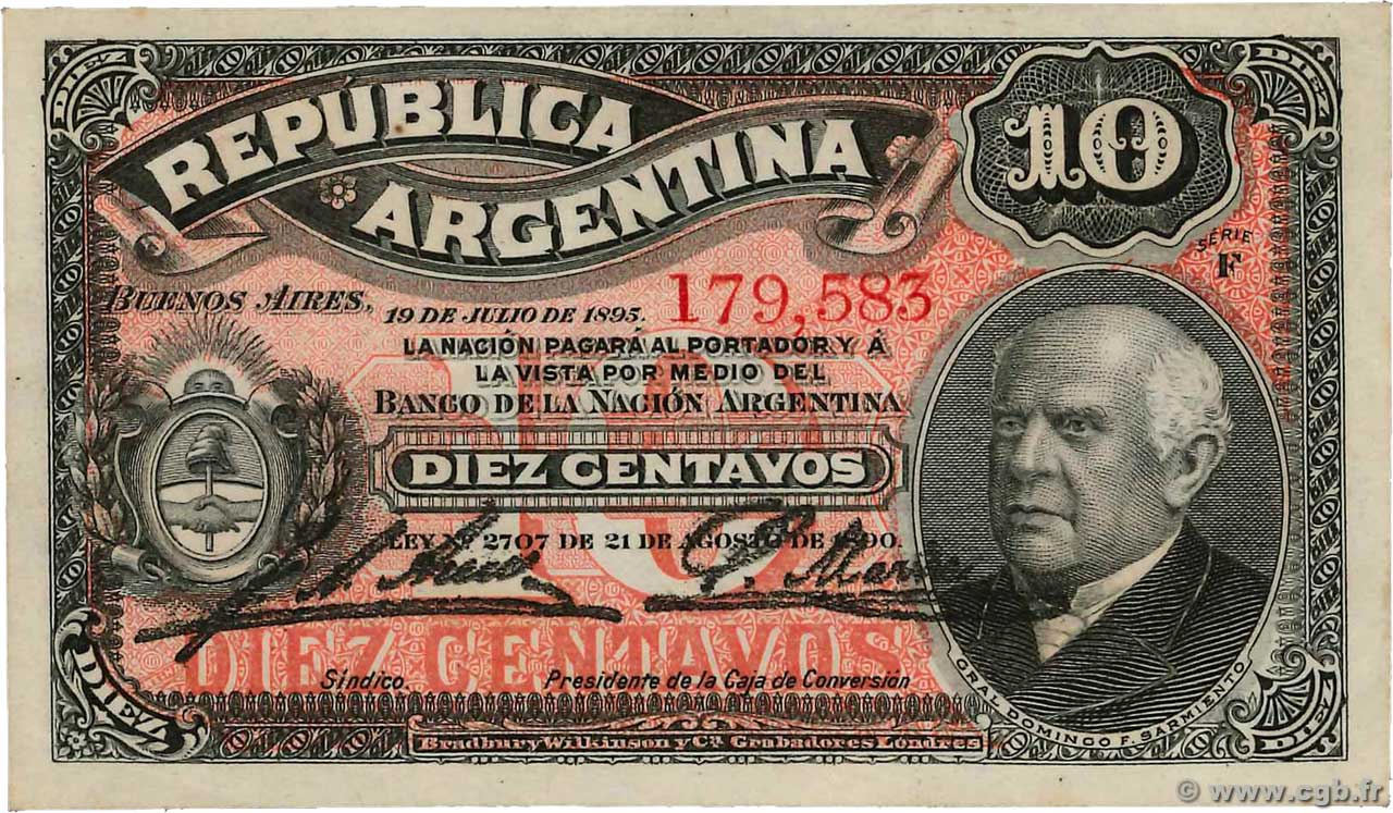 10 Centavos ARGENTINE  1895 P.228a SUP+