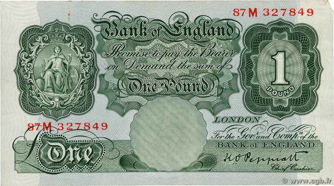 1 Pound INGHILTERRA  1934 P.363c BB