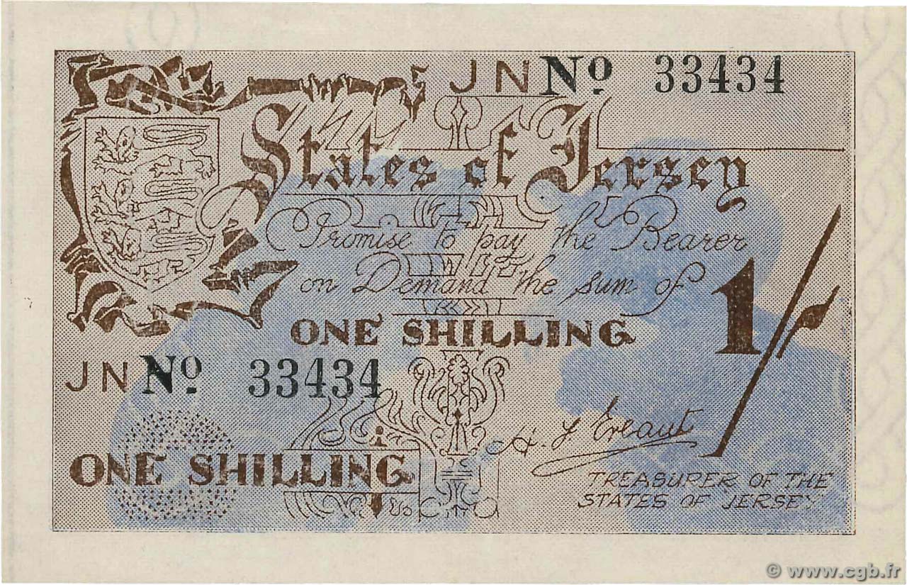 1 Shilling JERSEY  1941 P.02a pr.SUP
