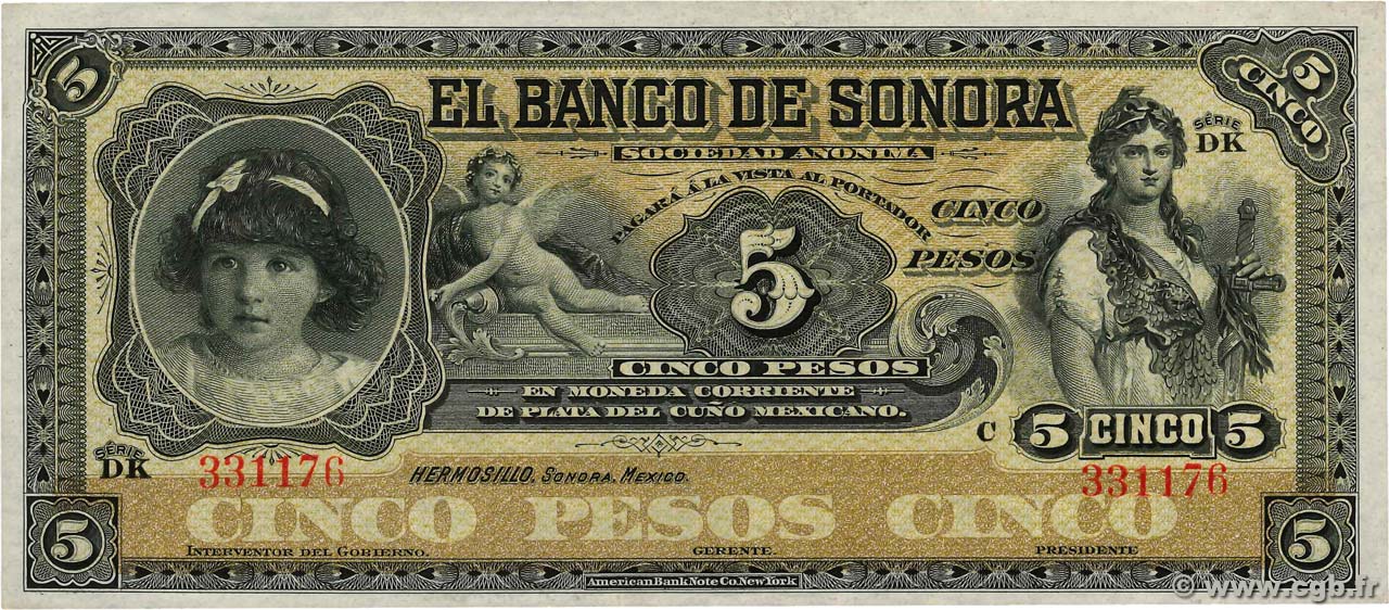 5 Pesos Non émis MEXIQUE  1897 PS.0419r pr.NEUF