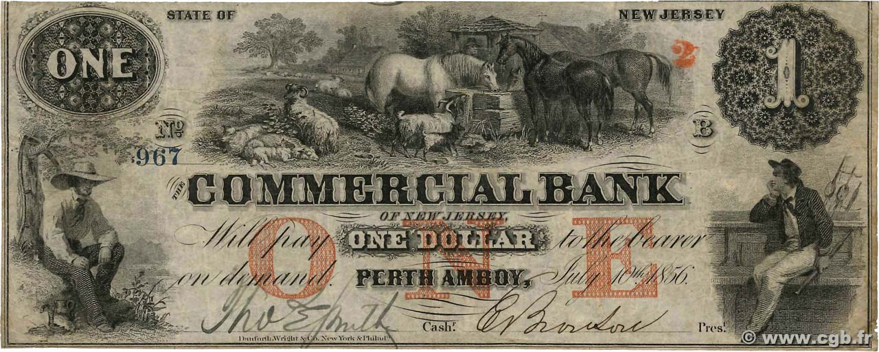 1 Dollar ÉTATS-UNIS D AMÉRIQUE Perth Amboy 1856  pr.TTB