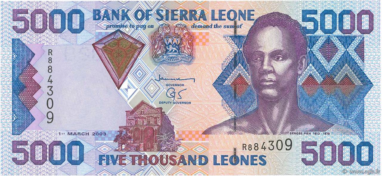 5000 Leones SIERRA LEONE  2003 P.27b ST