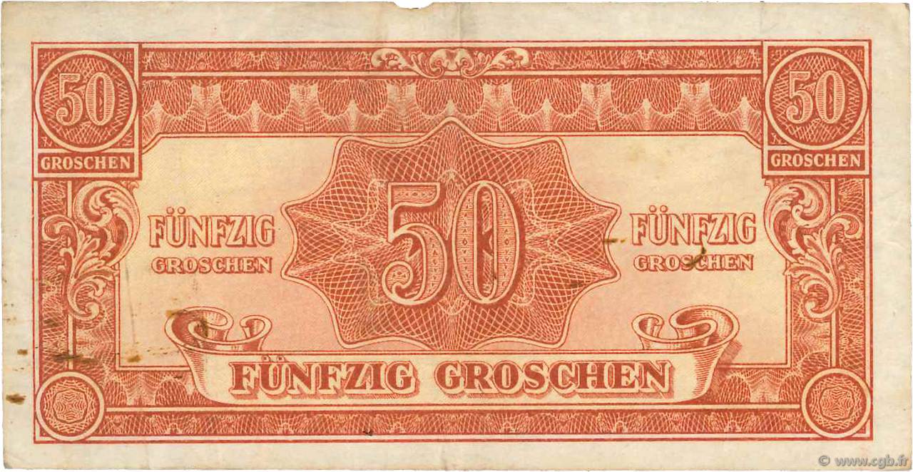 50 Groschen AUSTRIA  1944 P.102b VF