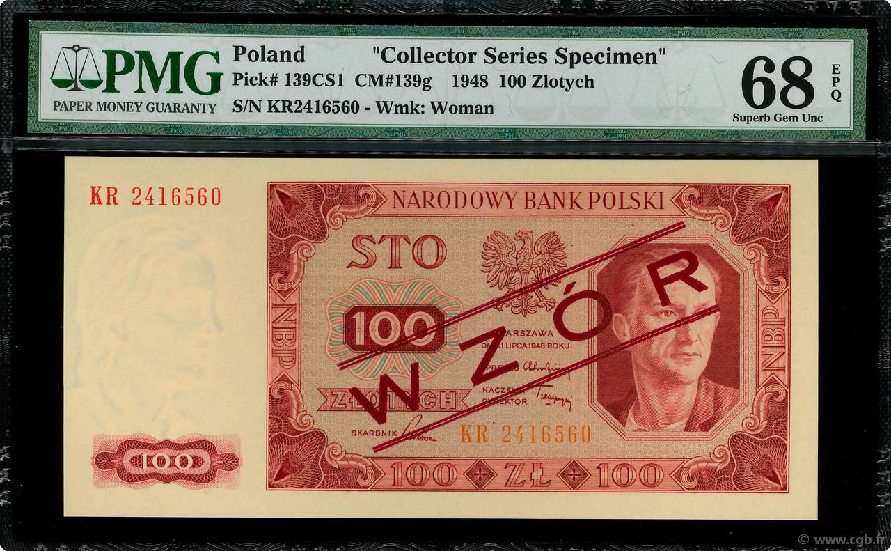 100 Zlotych POLOGNE  1948 P.139s NEUF