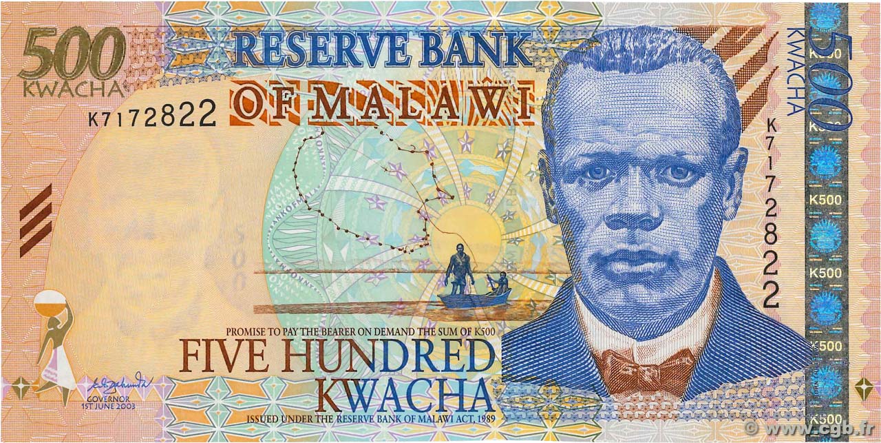 500 Kwacha MALAWI  2003 P.48A UNC-