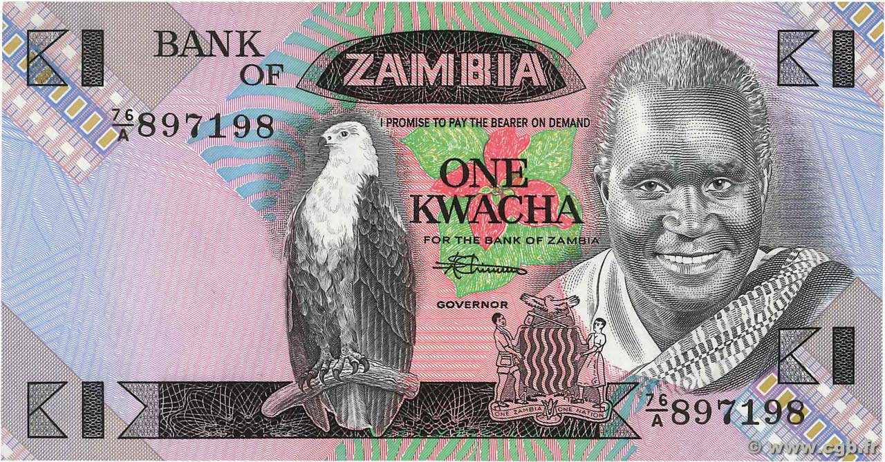1 Kwacha ZAMBIA  1980 P.23b UNC