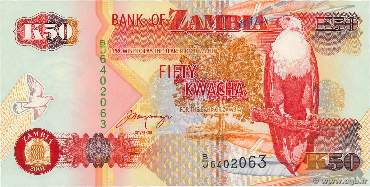 50 Kwacha ZAMBIA  2001 P.37c FDC