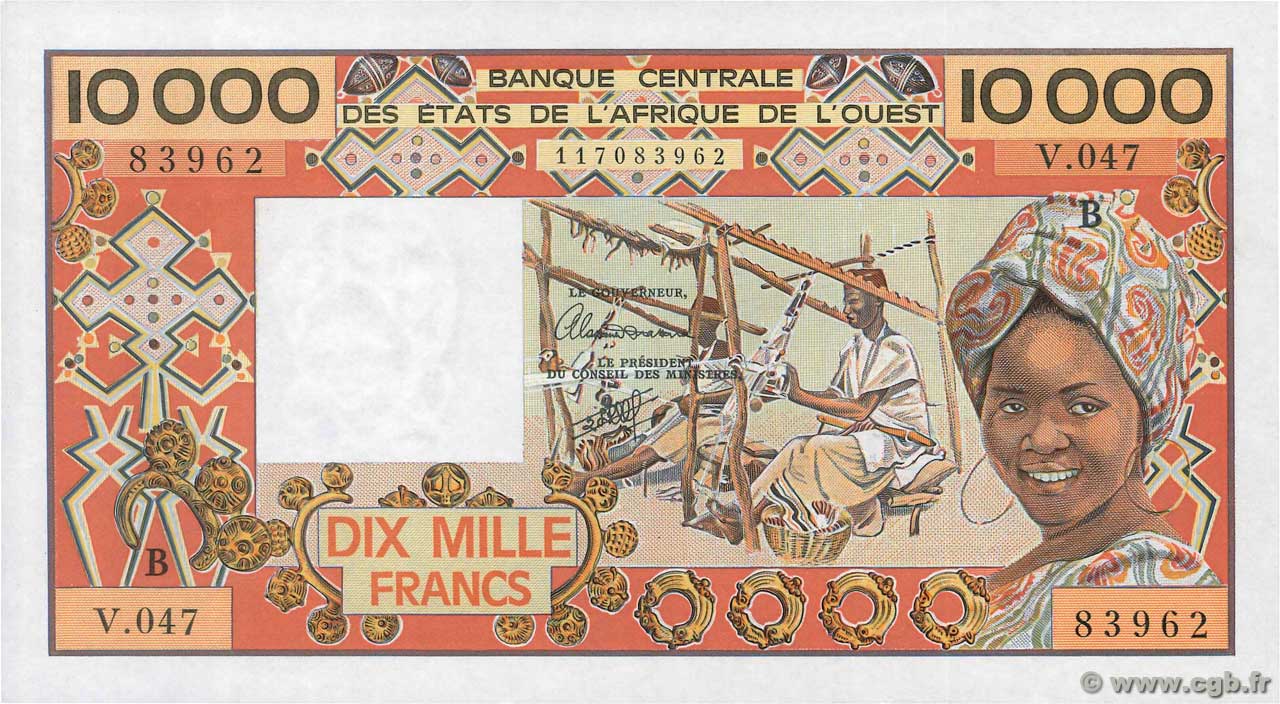 10000 Francs ÉTATS DE L AFRIQUE DE L OUEST  1981 P.209Bj SPL+