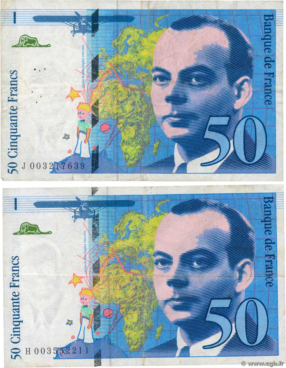 50 Francs SAINT-EXUPÉRY Lot FRANCE  1992 F.72.01b F