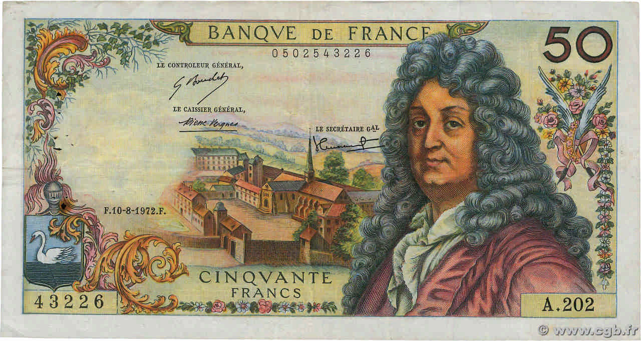 50 Francs RACINE FRANCE 1972 F.64.21 F