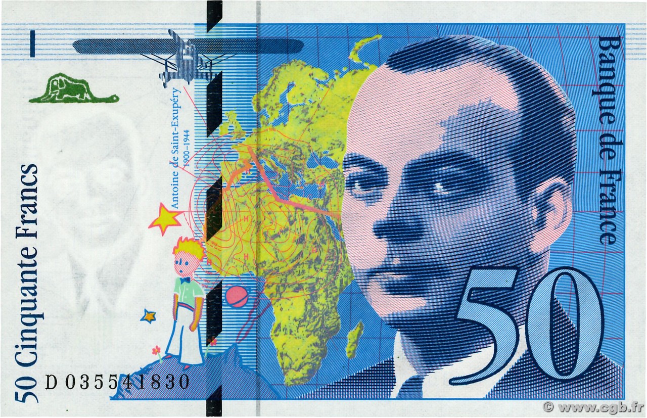 50 Francs SAINT-EXUPÉRY modifié FRANCE 1997 F.73.04 NEUF