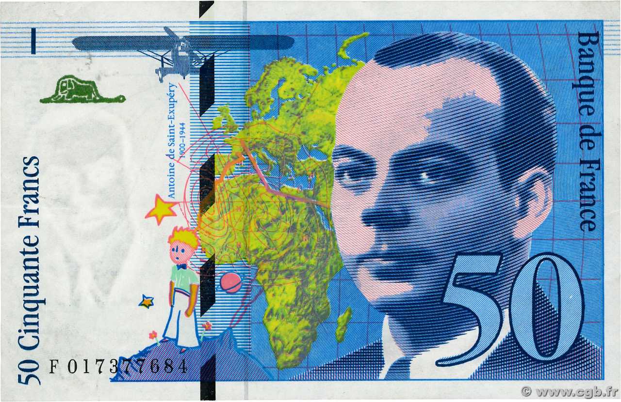 50 Francs SAINT-EXUPÉRY modifié FRANCE 1994 F.73.01A TTB