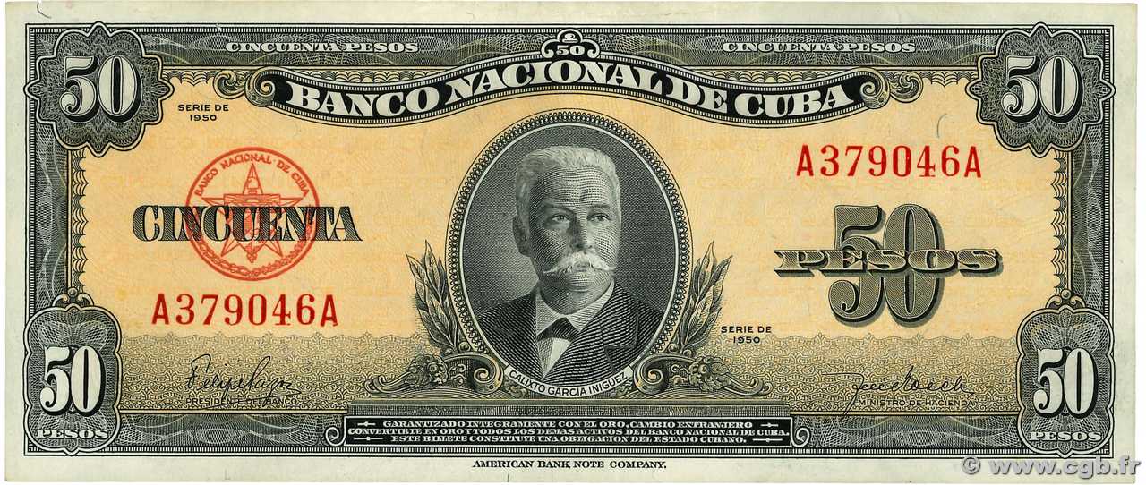 50 Pesos CUBA 1950 P.081a TTB+