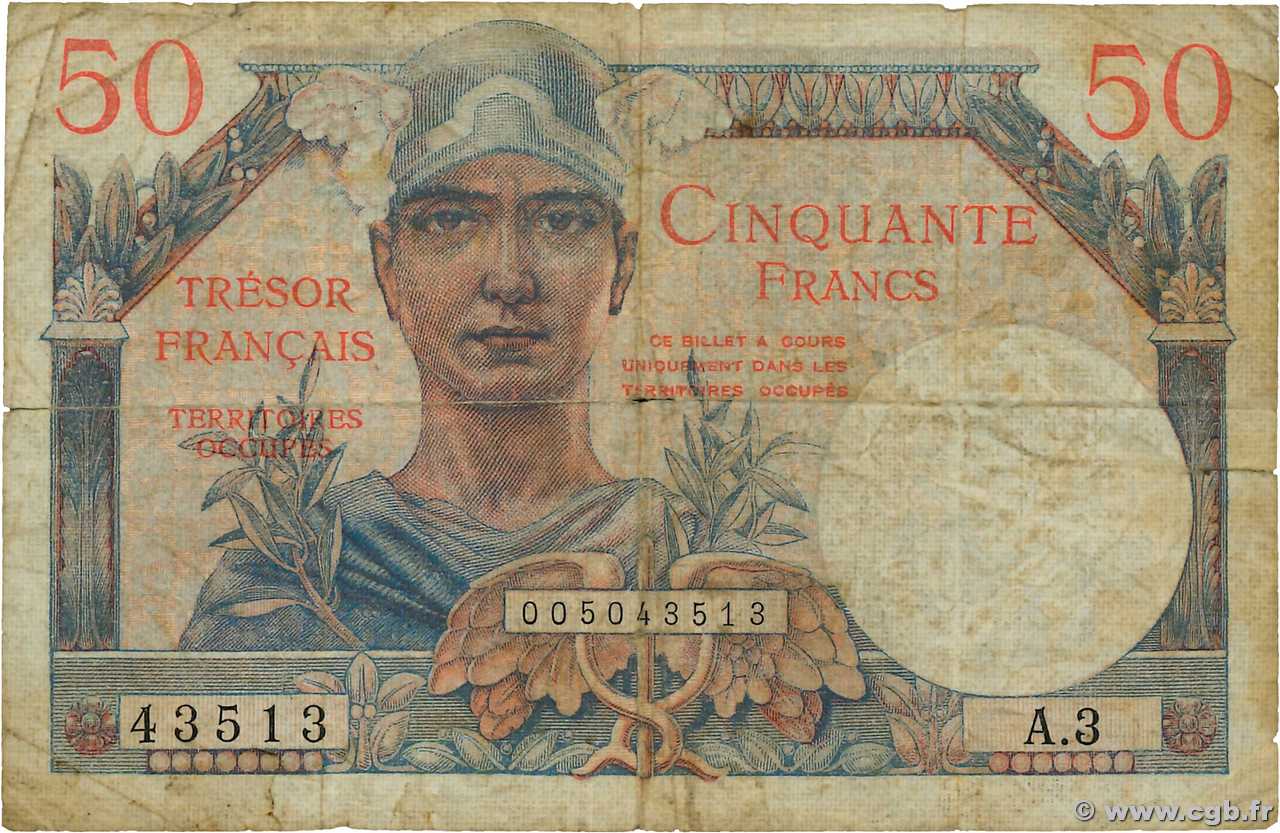 50 Francs TRÉSOR FRANÇAIS FRANCE 1947 VF.31.03 B