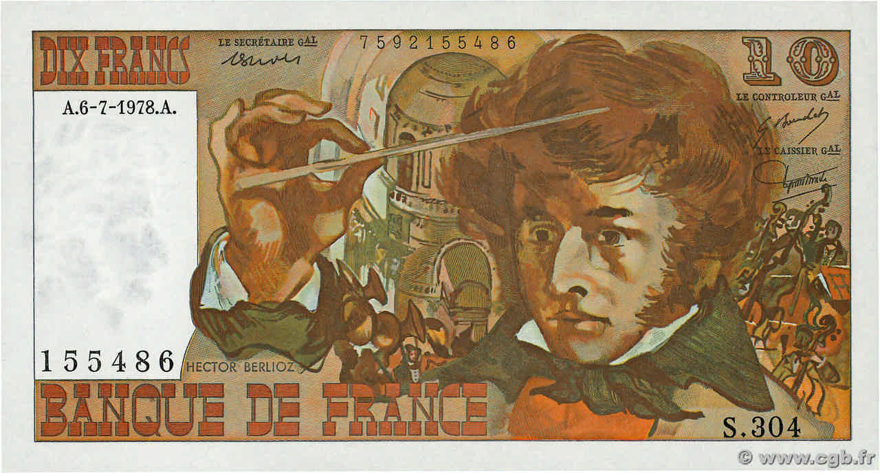 10 Francs BERLIOZ FRANCE 1978 F.63.24 pr.NEUF