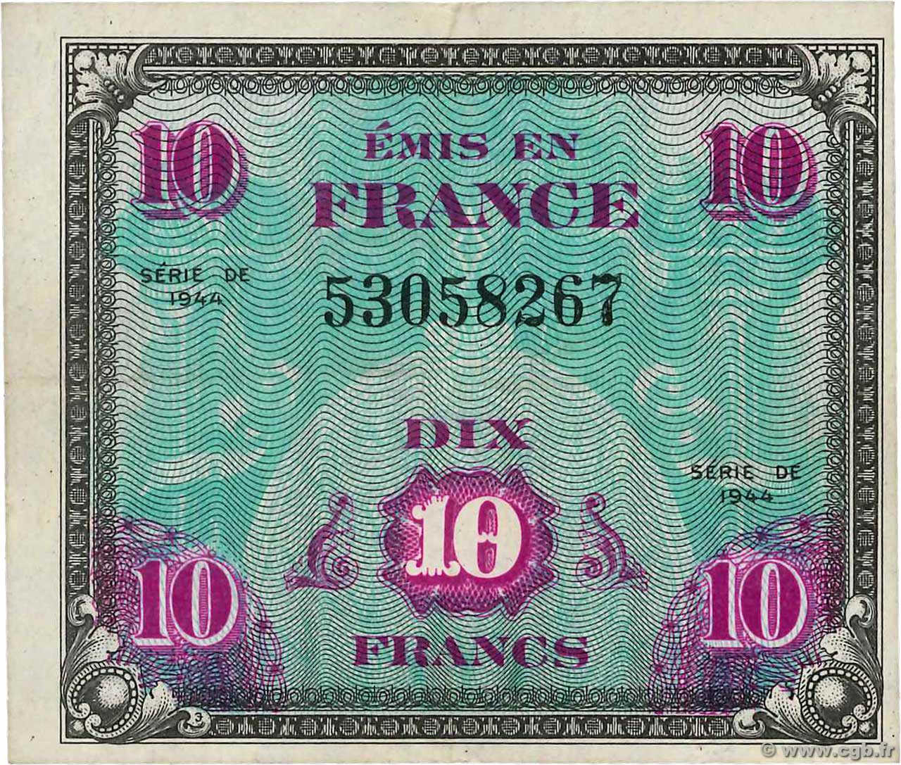 10 Francs DRAPEAU FRANCE 1944 VF.18.01 TTB+