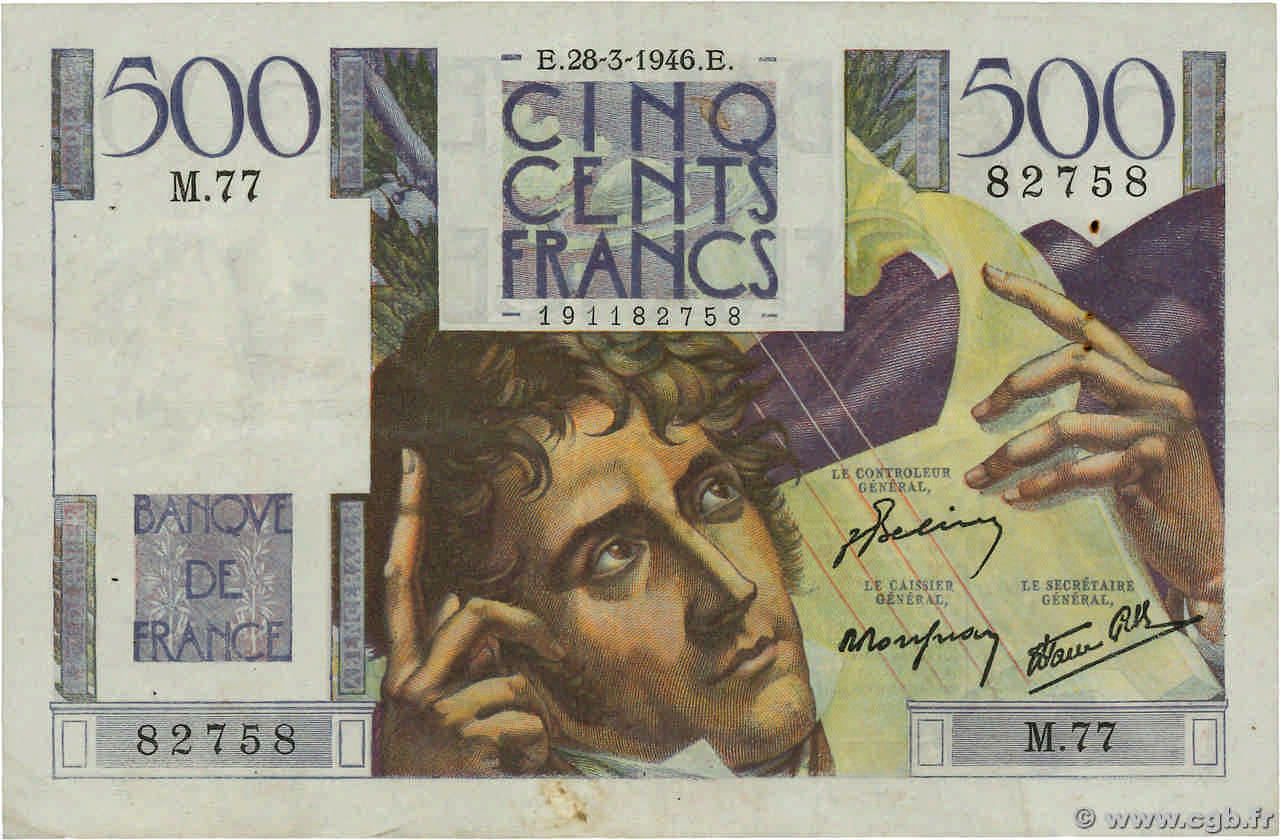 500 Francs CHATEAUBRIAND FRANCIA 1946 F.34.05 MB
