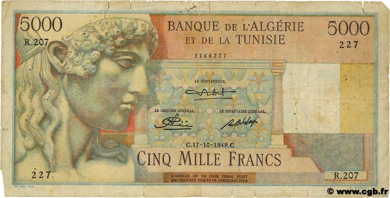 5000 Francs ALGÉRIE 1949 P.109a B