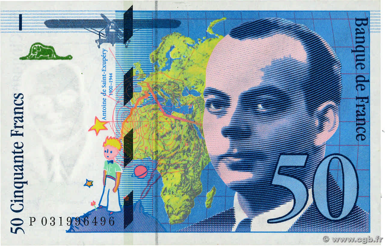 50 Francs SAINT-EXUPÉRY modifié FRANCE 1997 F.73.04 UNC