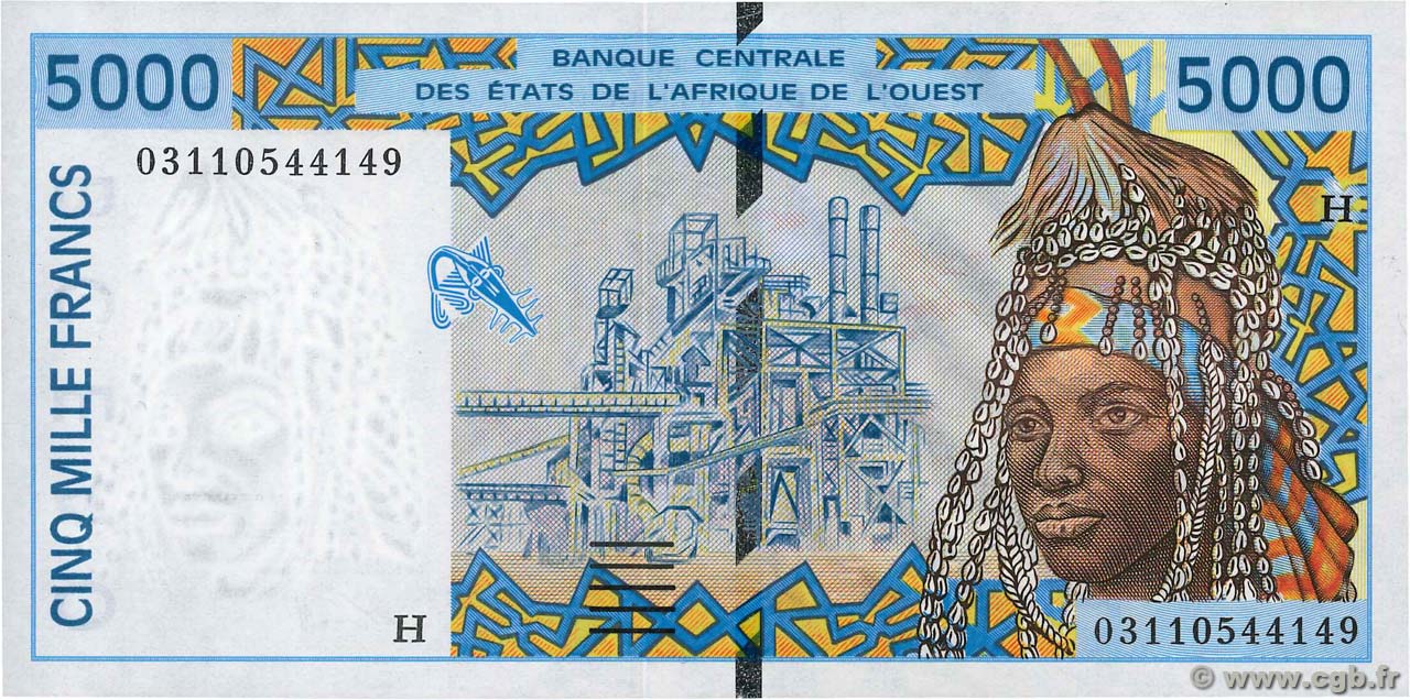 5000 Francs ÉTATS DE L AFRIQUE DE L OUEST  2003 P.613Hl pr.NEUF