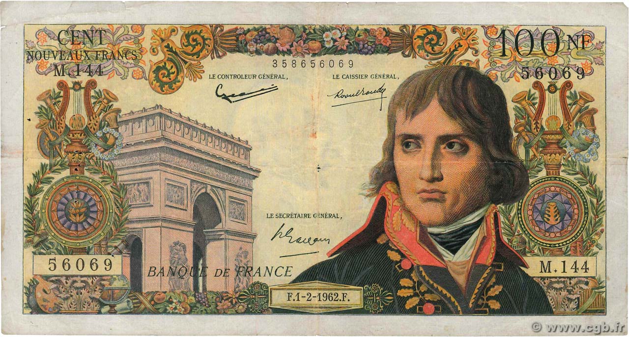 100 Nouveaux Francs BONAPARTE FRANCE 1962 F.59.13 TB