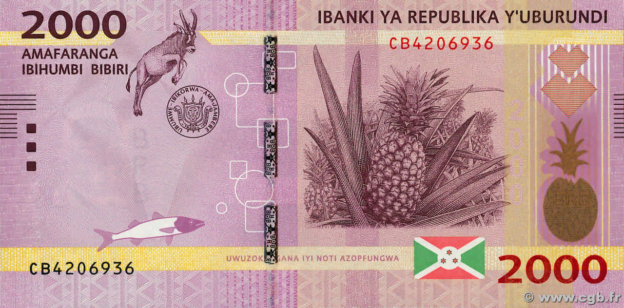 2000 Francs BURUNDI 2015 P.52 FDC