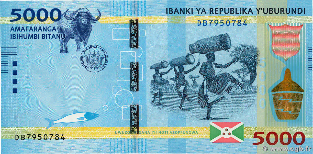 5000 Francs BURUNDI 2015 P.53 FDC