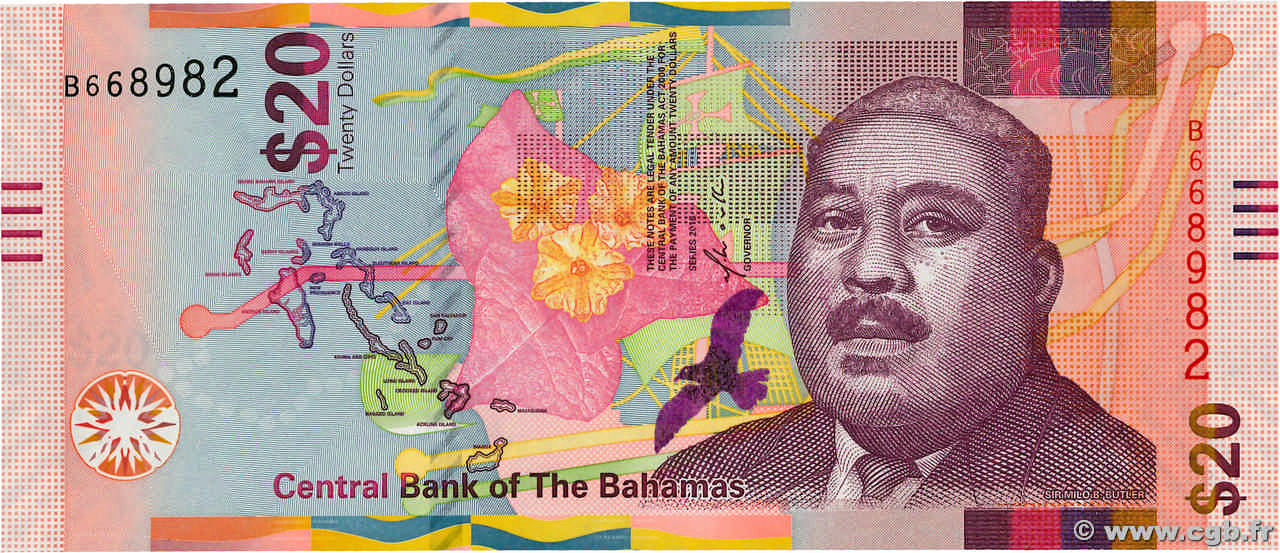 20 Dollars BAHAMAS 2018 P.80 FDC