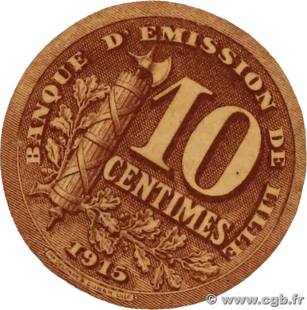 10 Centimes FRANCE regionalismo e varie Lille 1914 JP.59-3059 FDC