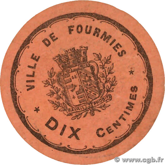 10 Centimes FRANCE regionalismo e varie Fourmies 1914 JP.59-2992 SPL