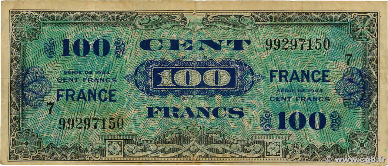100 Francs FRANCE FRANCIA 1945 VF.25.07 MB